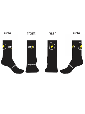 Black 6” Compression Tech Crew Socks