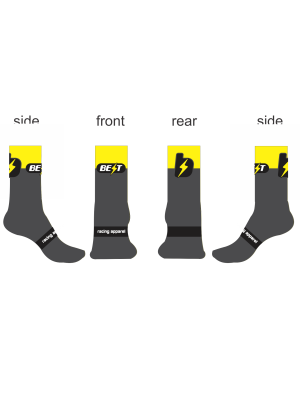 Grey/Yellow 6” Compression Tech Crew Socks