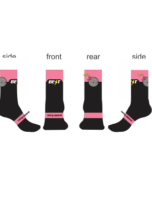 Pink Bomb 6” Compression Tech Crew Socks