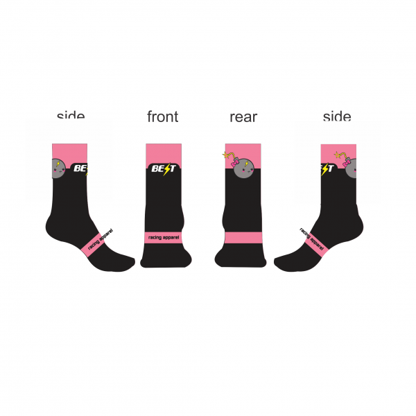 Pink Bomb 6” Compression Tech Crew Socks